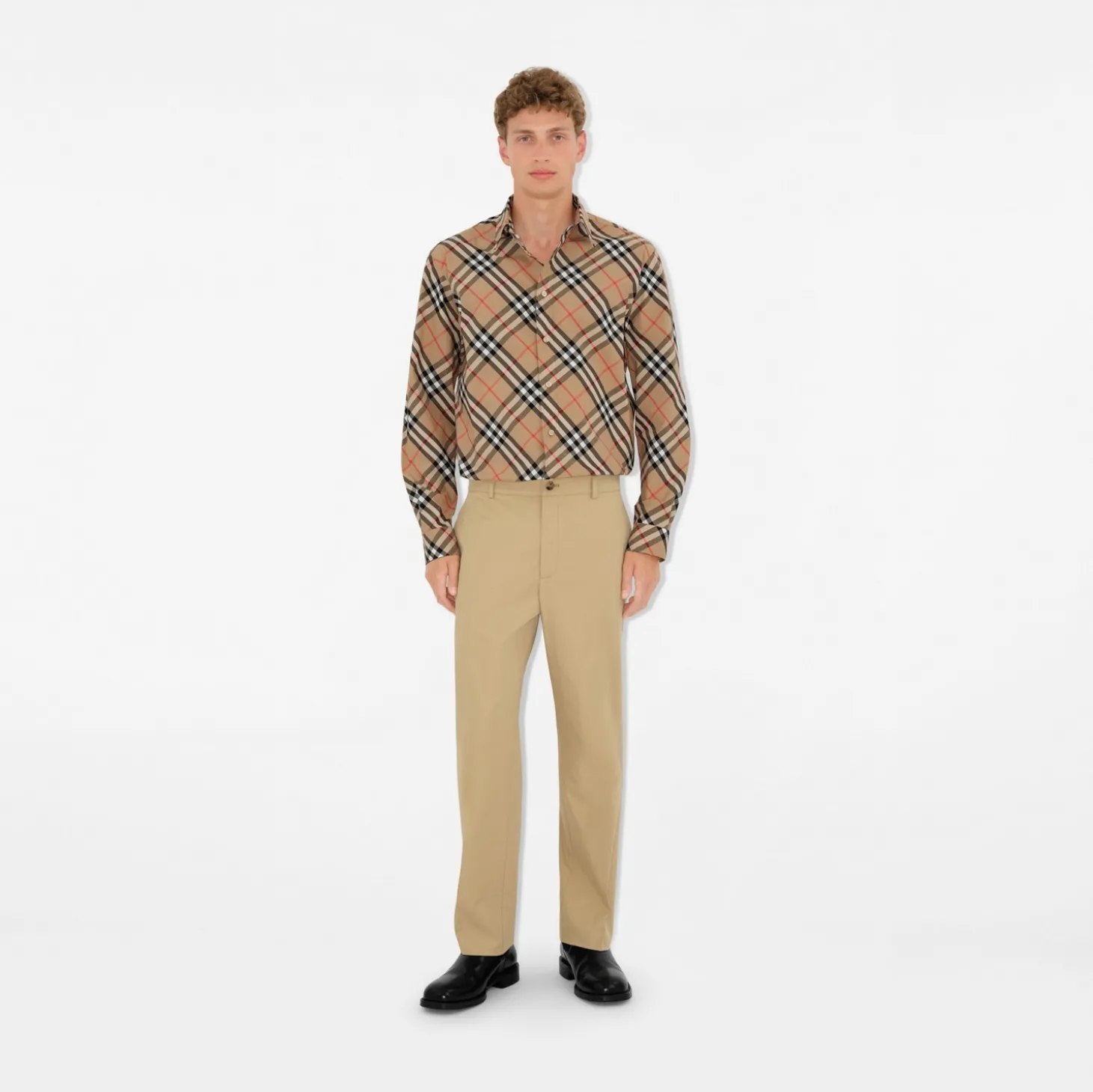 Classic Fit Check Cotton Poplin Shirt