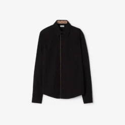 Classic Fit Check Piping Cotton Poplin Shirt