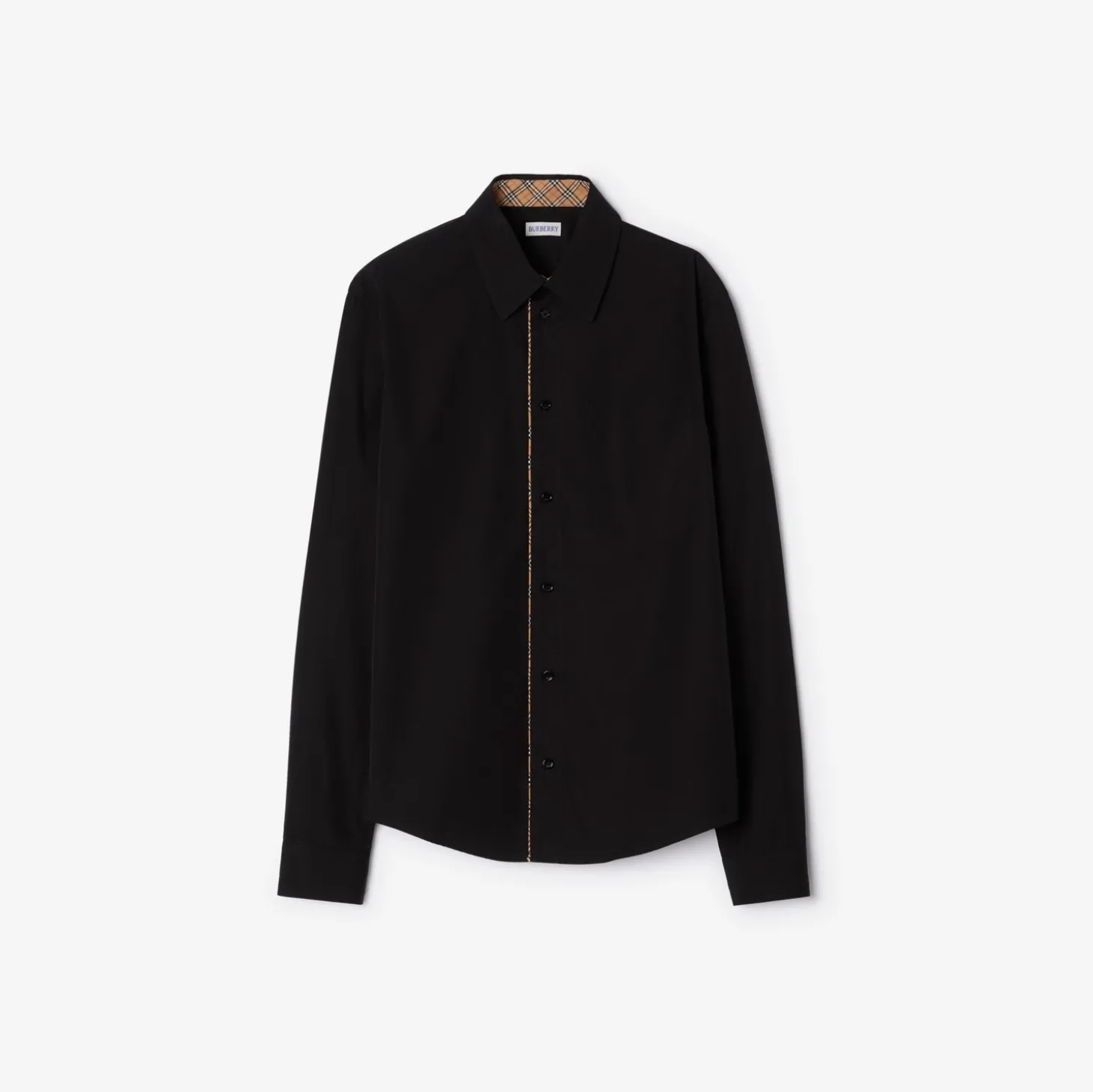 Classic Fit Check Piping Cotton Poplin Shirt