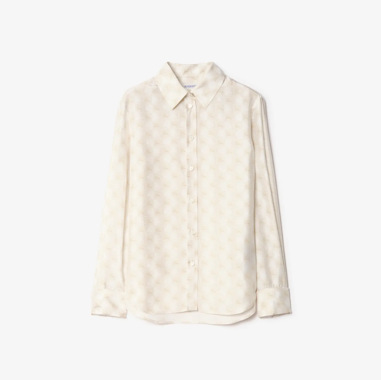 Classic Fit Knight Checkerboard Silk Shirt