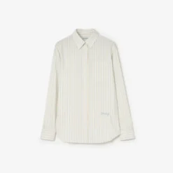 Classic Fit Striped Silk Cotton Shirt