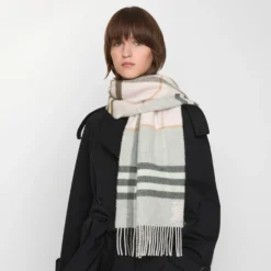 Contrast Check Cashmere Scarf