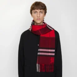 Contrast Check Cashmere Scarf