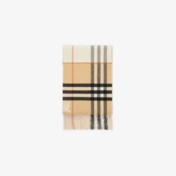 Contrast Check Cashmere Scarf