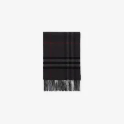 Contrast Check Cashmere Scarf