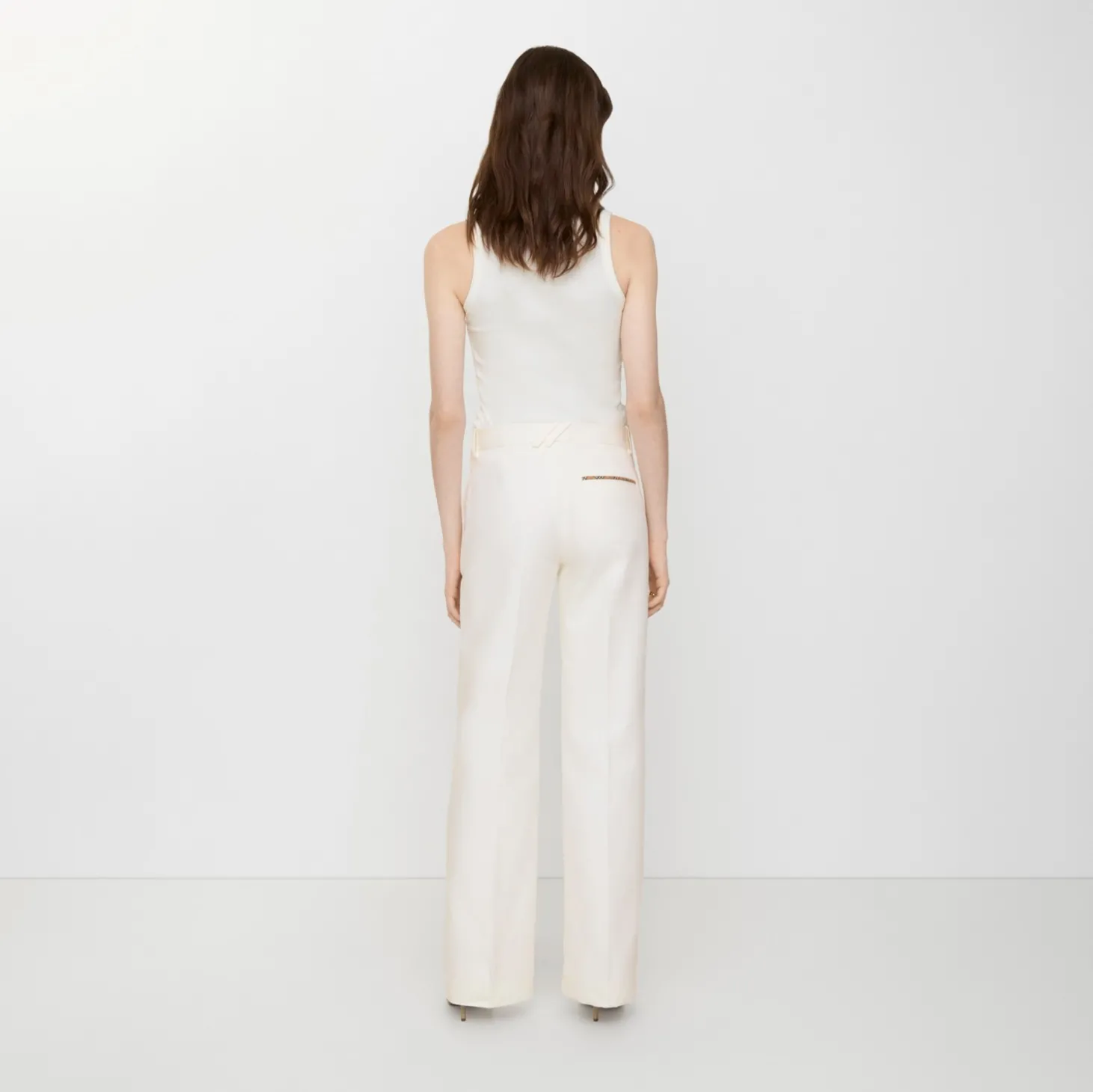 Cotton Blend Tailored Trousers