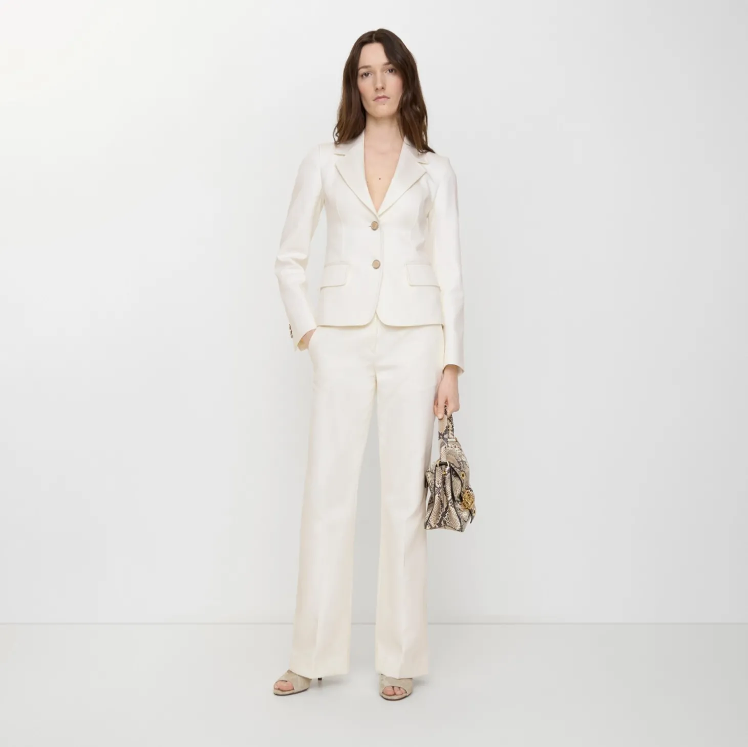 Cotton Blend Tailored Trousers