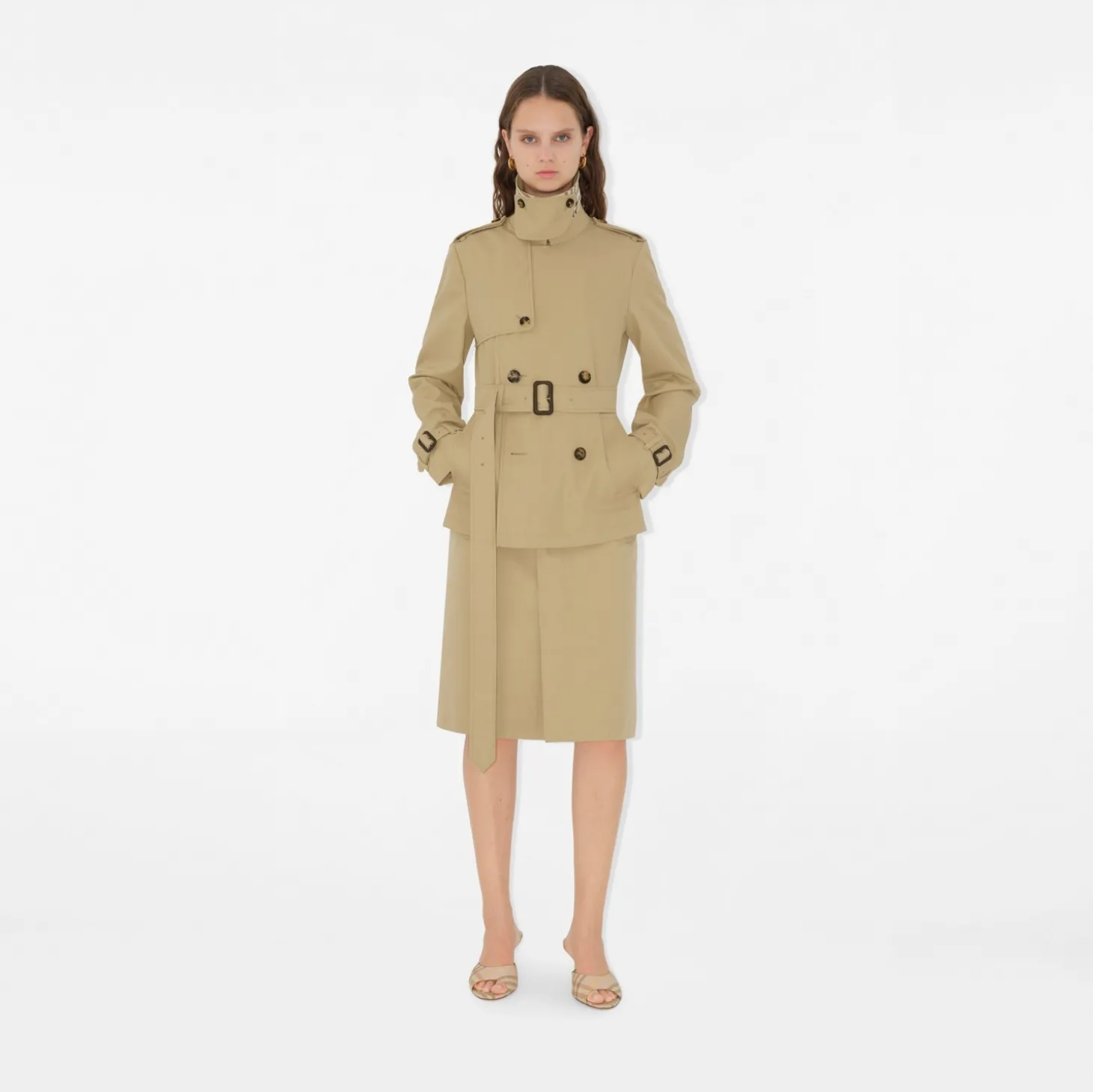 Cotton Blend Trench Jacket