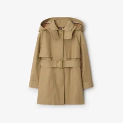 Cotton Hooded Trench Coat
