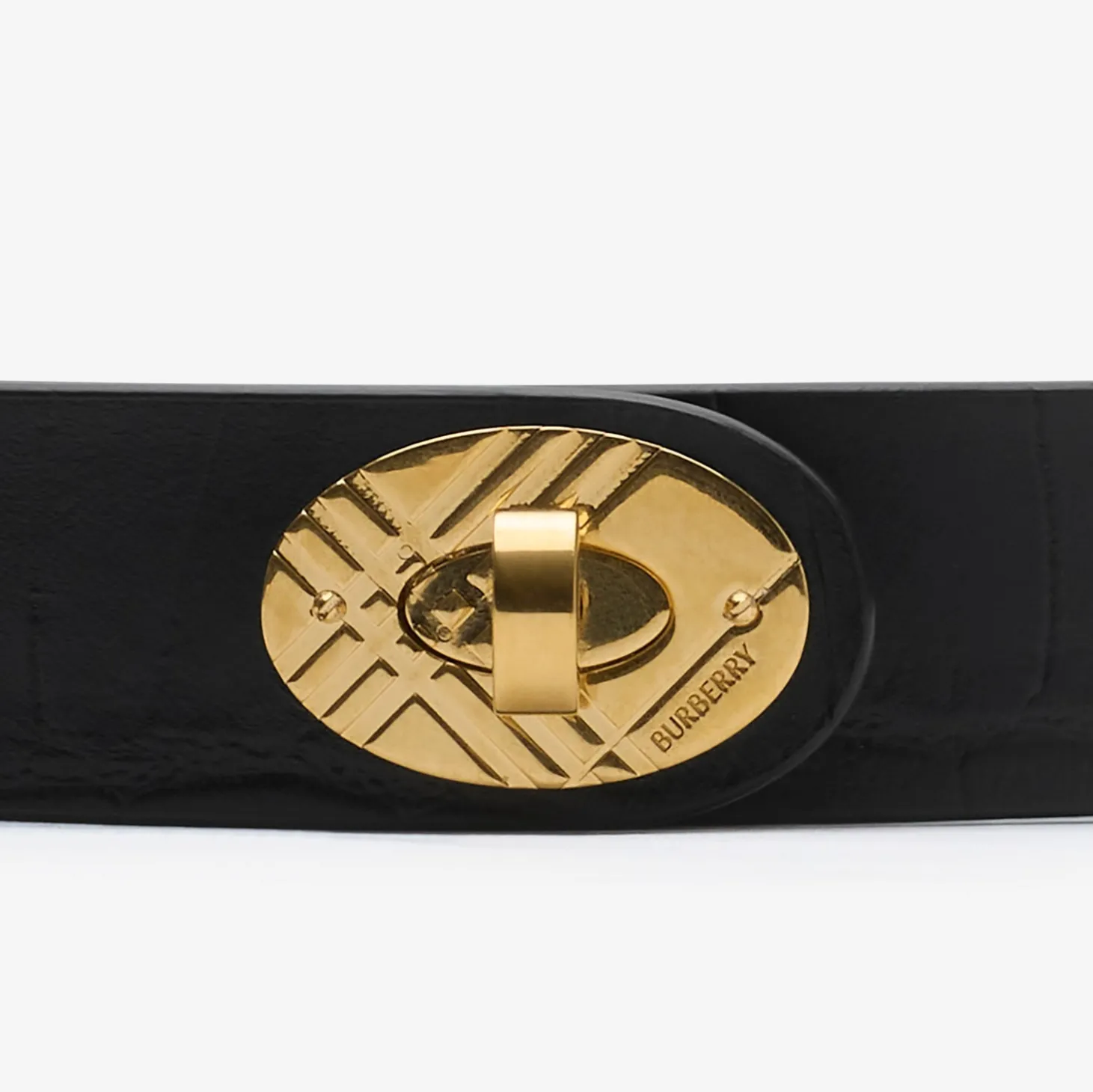 Crocodile-effect Leather Cotswolds Belt