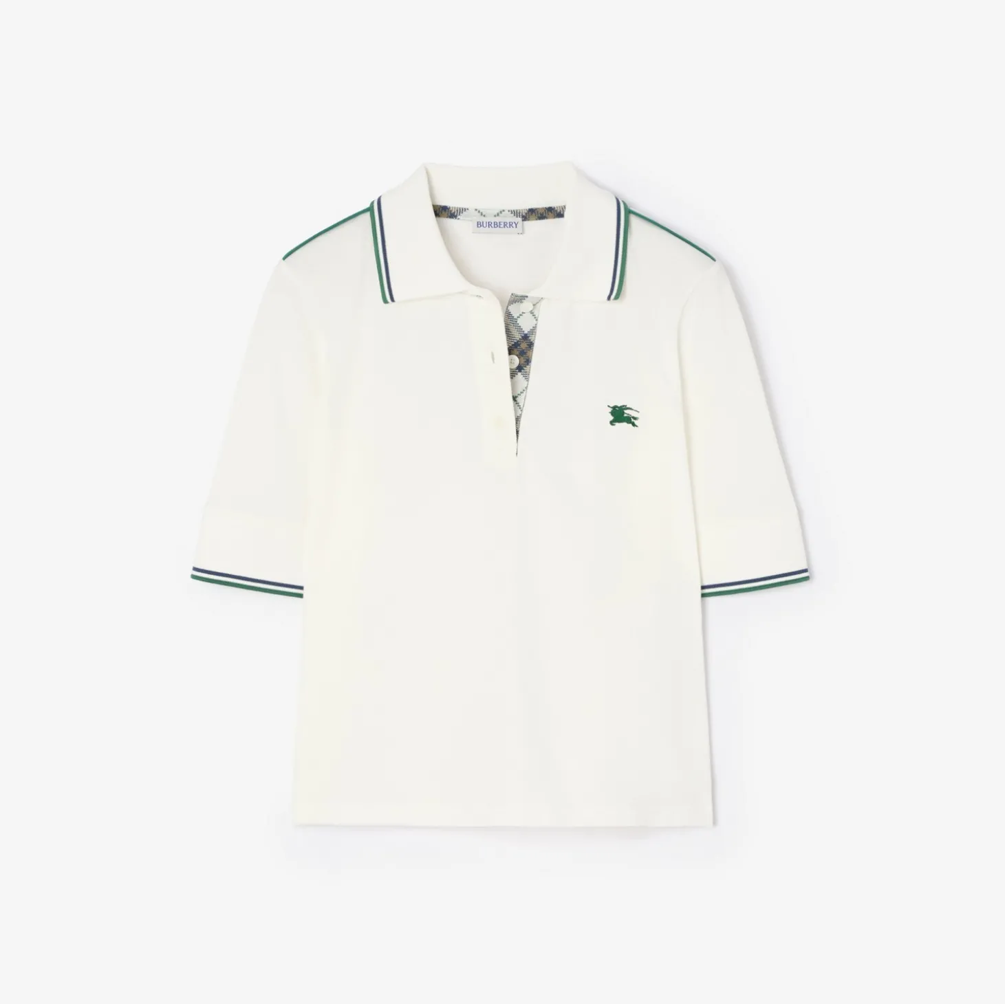 Cropped Cotton Tennis Polo Shirt