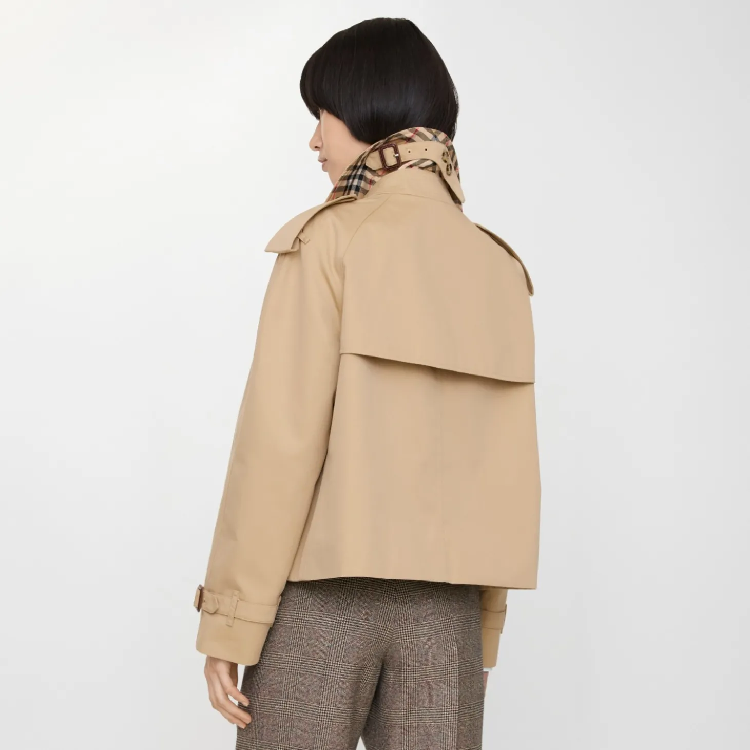 Cropped Gabardine Mayfair Trench Jacket