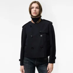 Cropped Gabardine Mayfair Trench Jacket