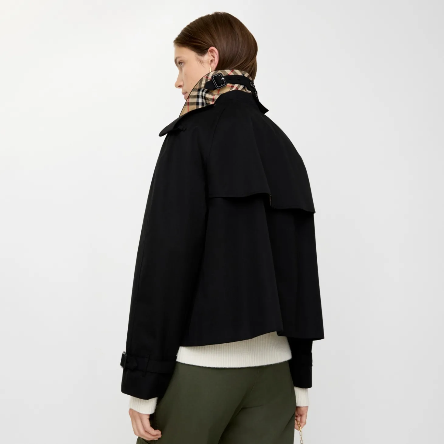 Cropped Gabardine Mayfair Trench Jacket