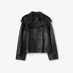 Cropped Leather Leadenham Trench Coat