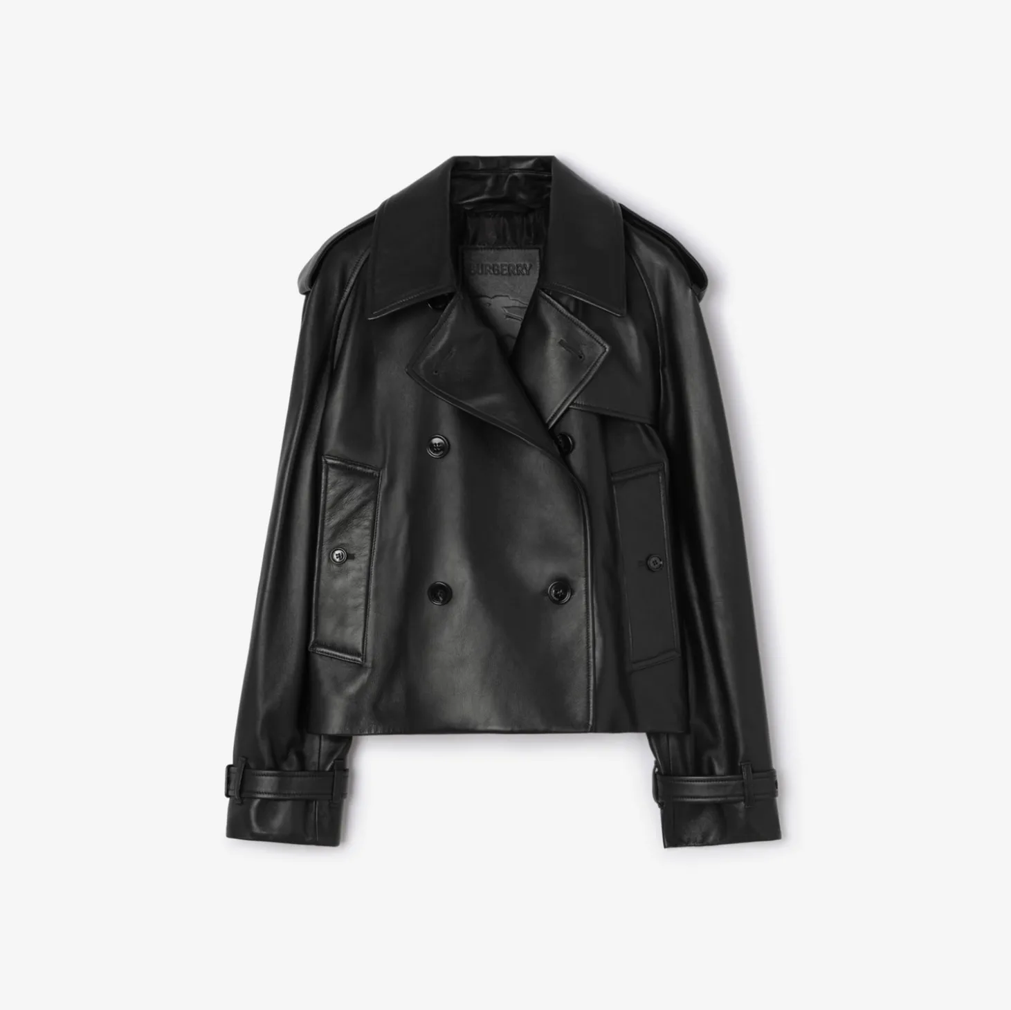 Cropped Leather Mayfair Trench Jacket