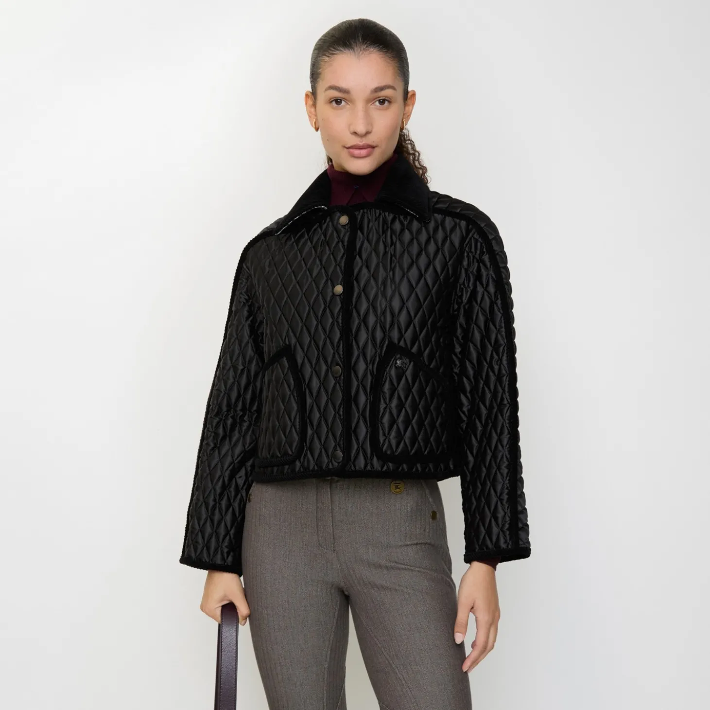Cropped Quilted Nylon Floriston Jacket