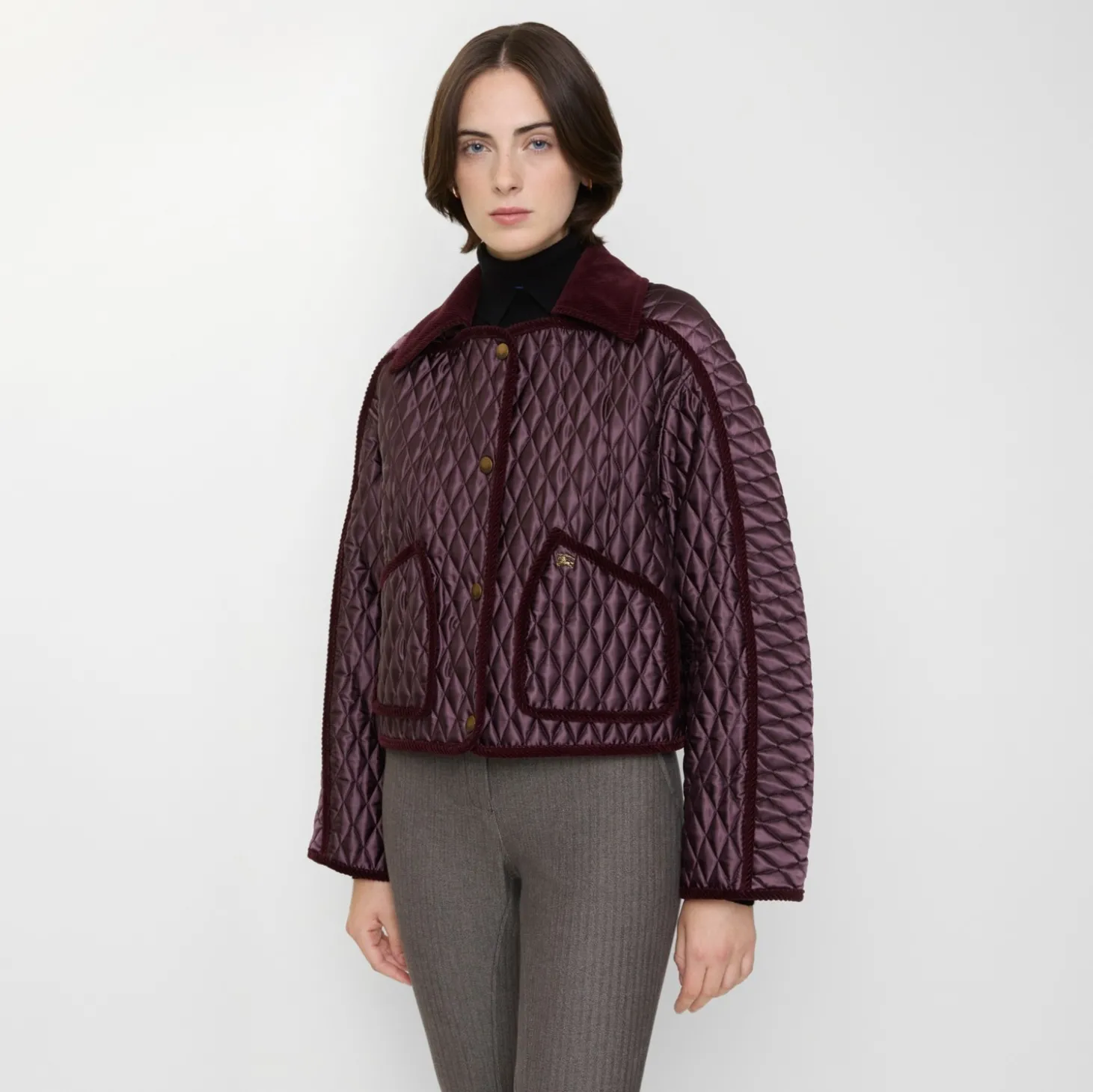 Cropped Quilted Nylon Floriston Jacket