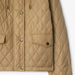 Cropped Quilted Nylon Hooded Jacket