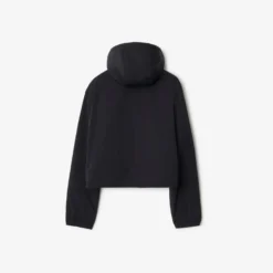 Cropped Reversible Check Hooded Jacket