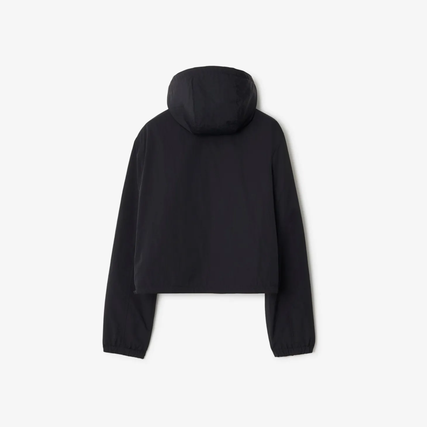 Cropped Reversible Check Hooded Jacket