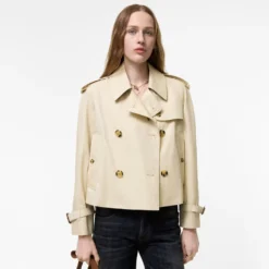 Cropped Tropical Gabardine Mayfair Trench Jacket