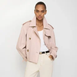 Cropped Tropical Gabardine Mayfair Trench Jacket