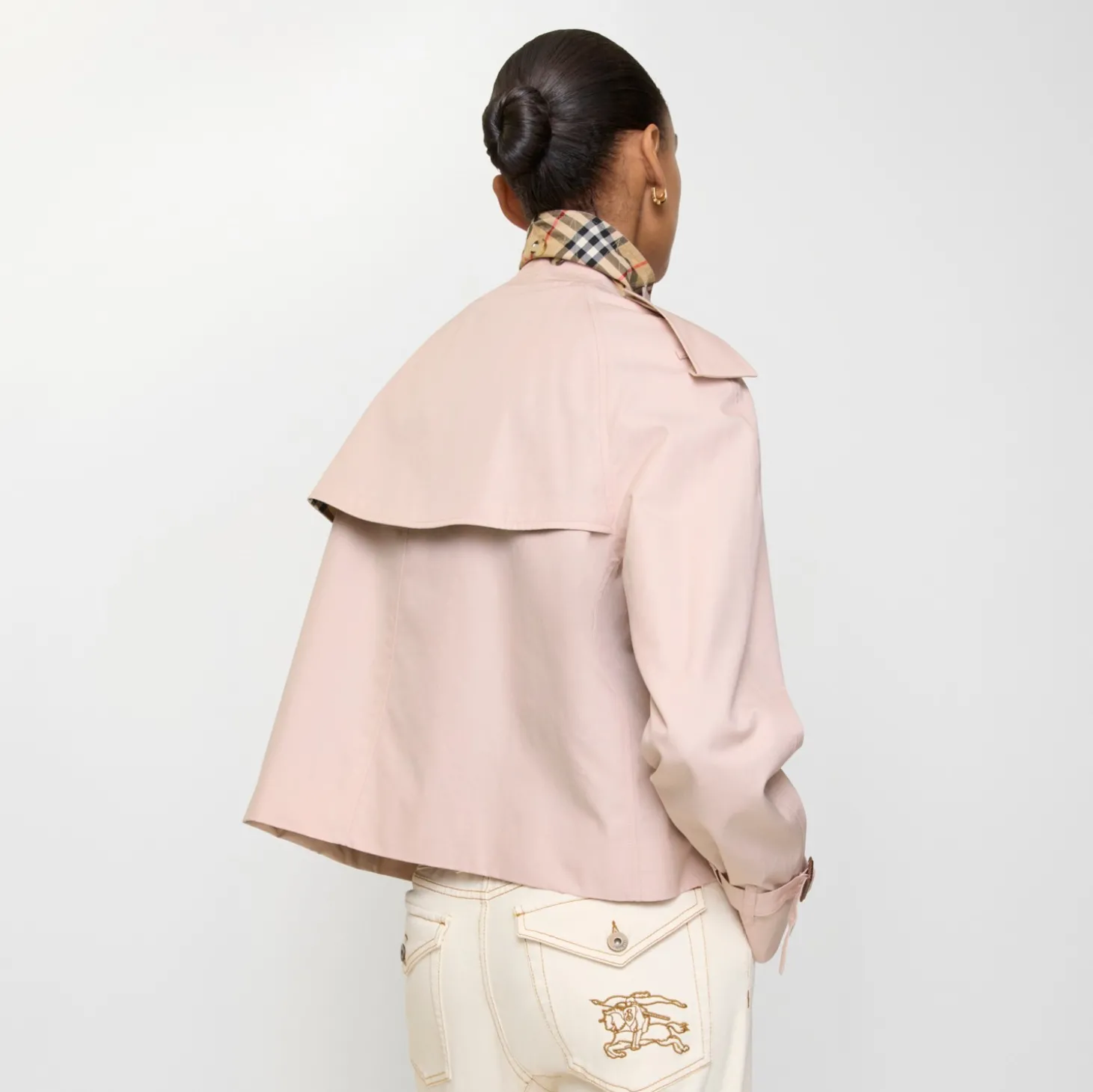 Cropped Tropical Gabardine Mayfair Trench Jacket