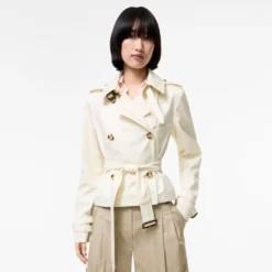 Cropped Tropical Gabardine Swarby Trench Jacket