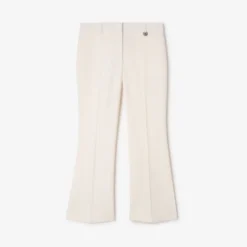 Cropped Wool Flared Trousers