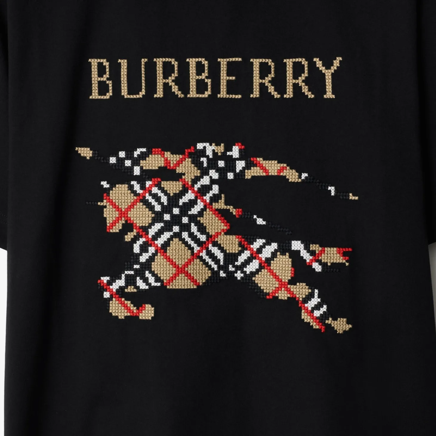 Cross Stitch Knight Cotton T-shirt