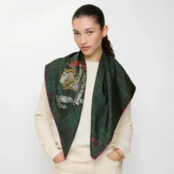 Crystal Knight Check Silk Scarf