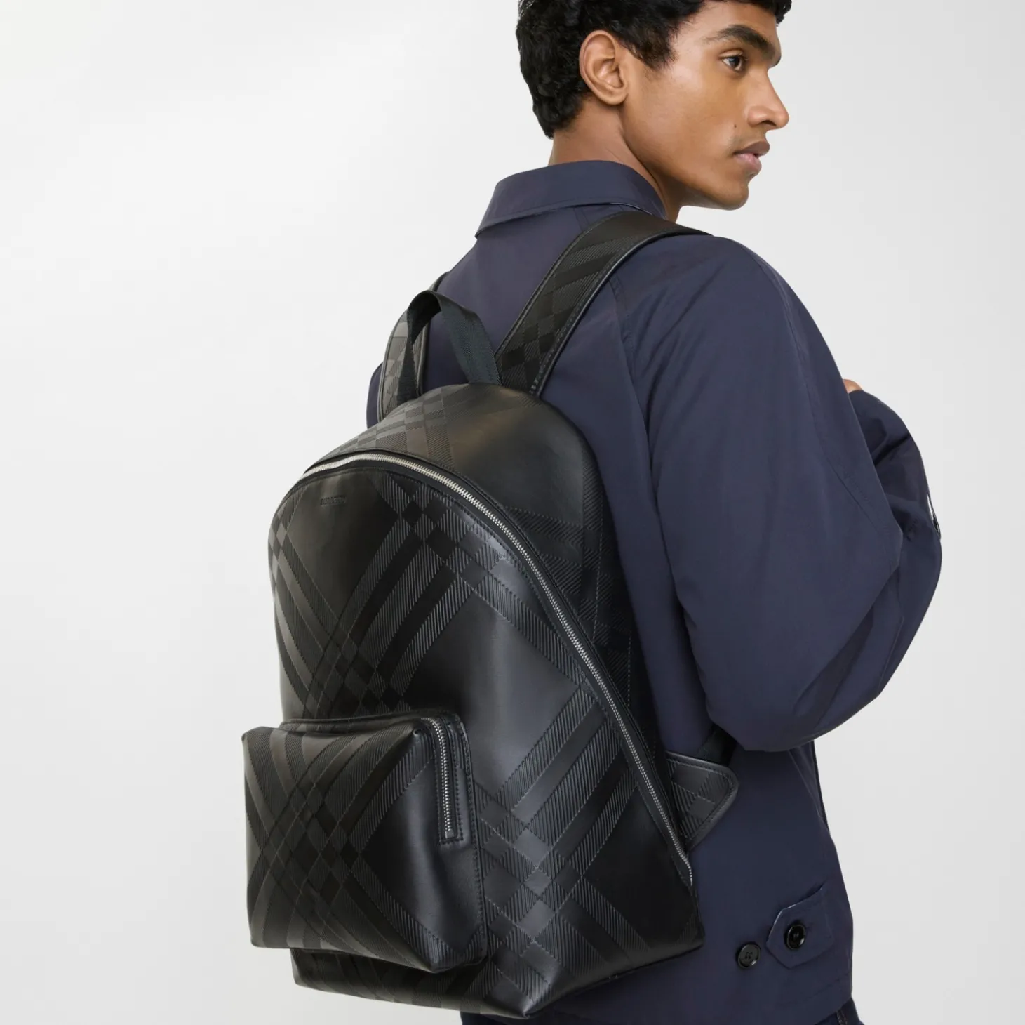 Embossed Check Backpack