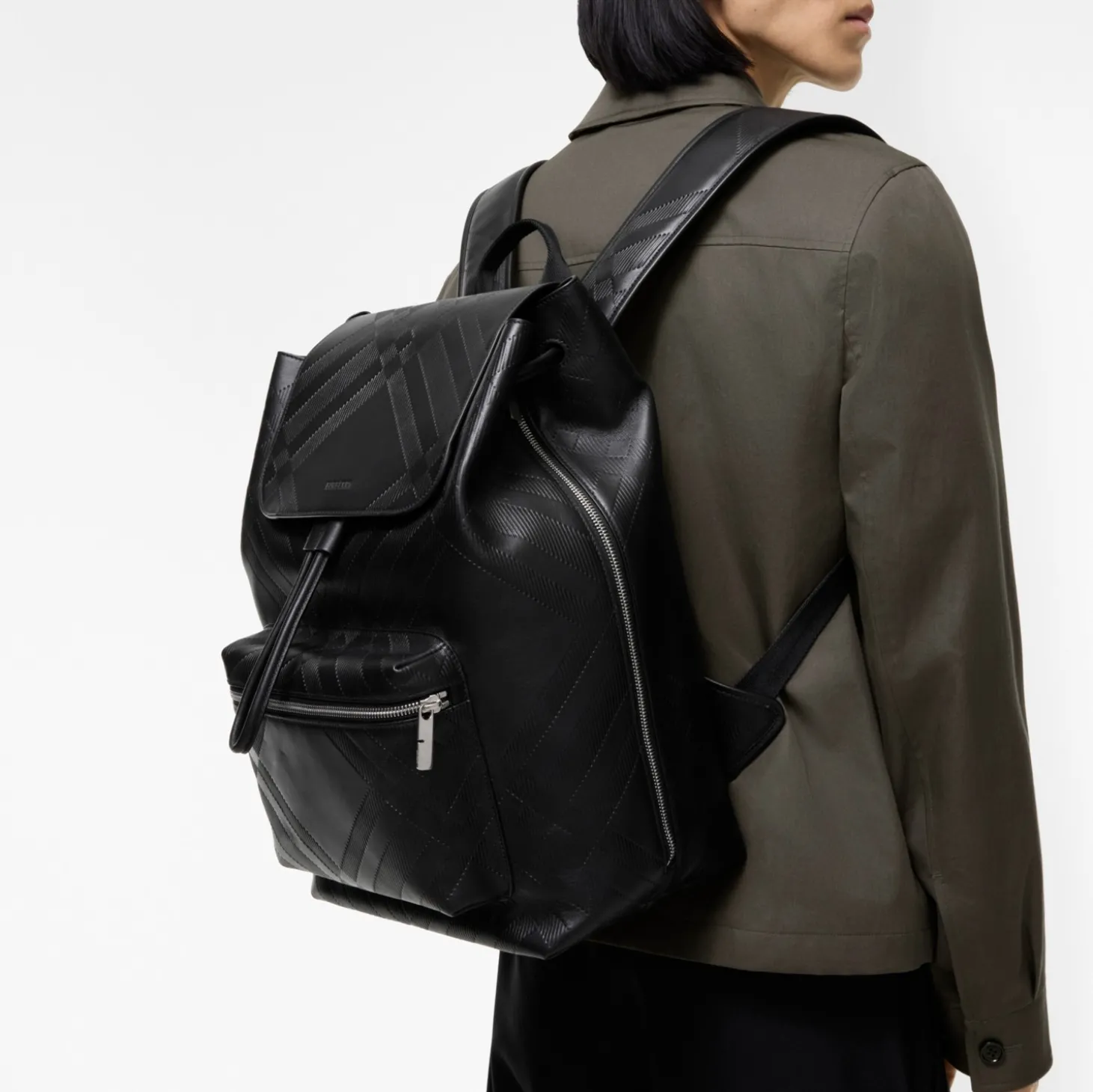 Embossed Check Backpack