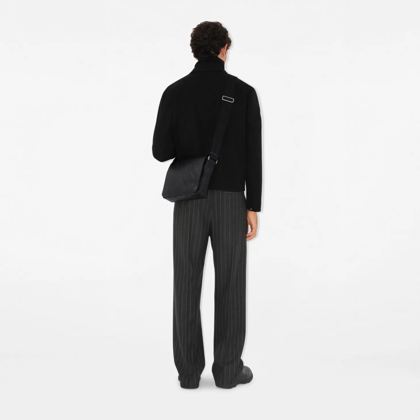 Embossed Check Messenger Bag