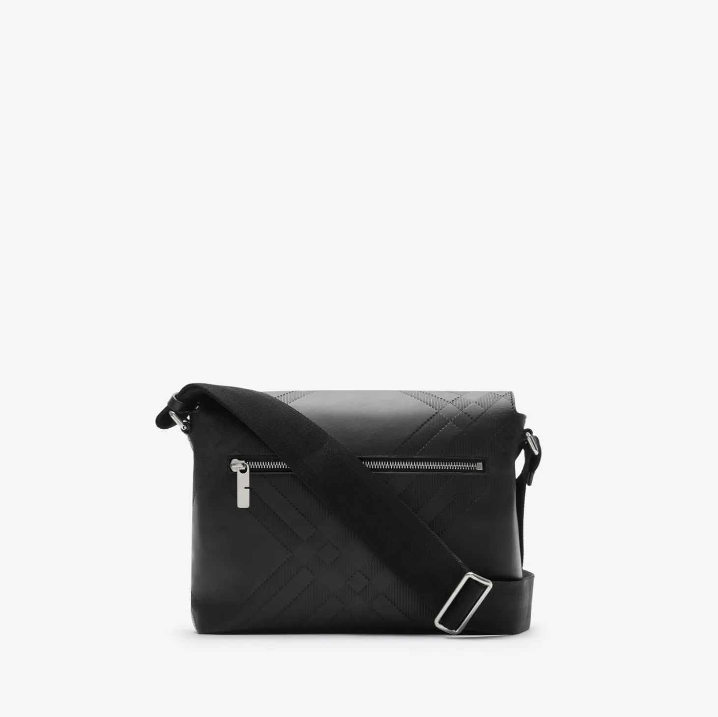 Embossed Check Messenger Bag