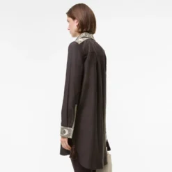 Embroidered Silk Shirt Dress