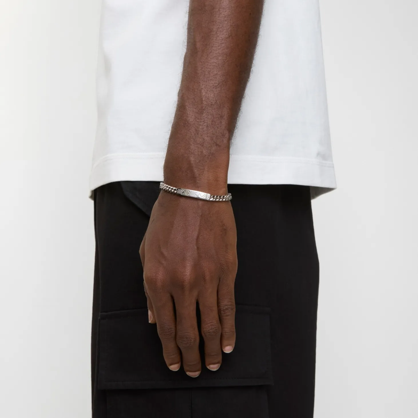 Engraved Check Chain Bracelet