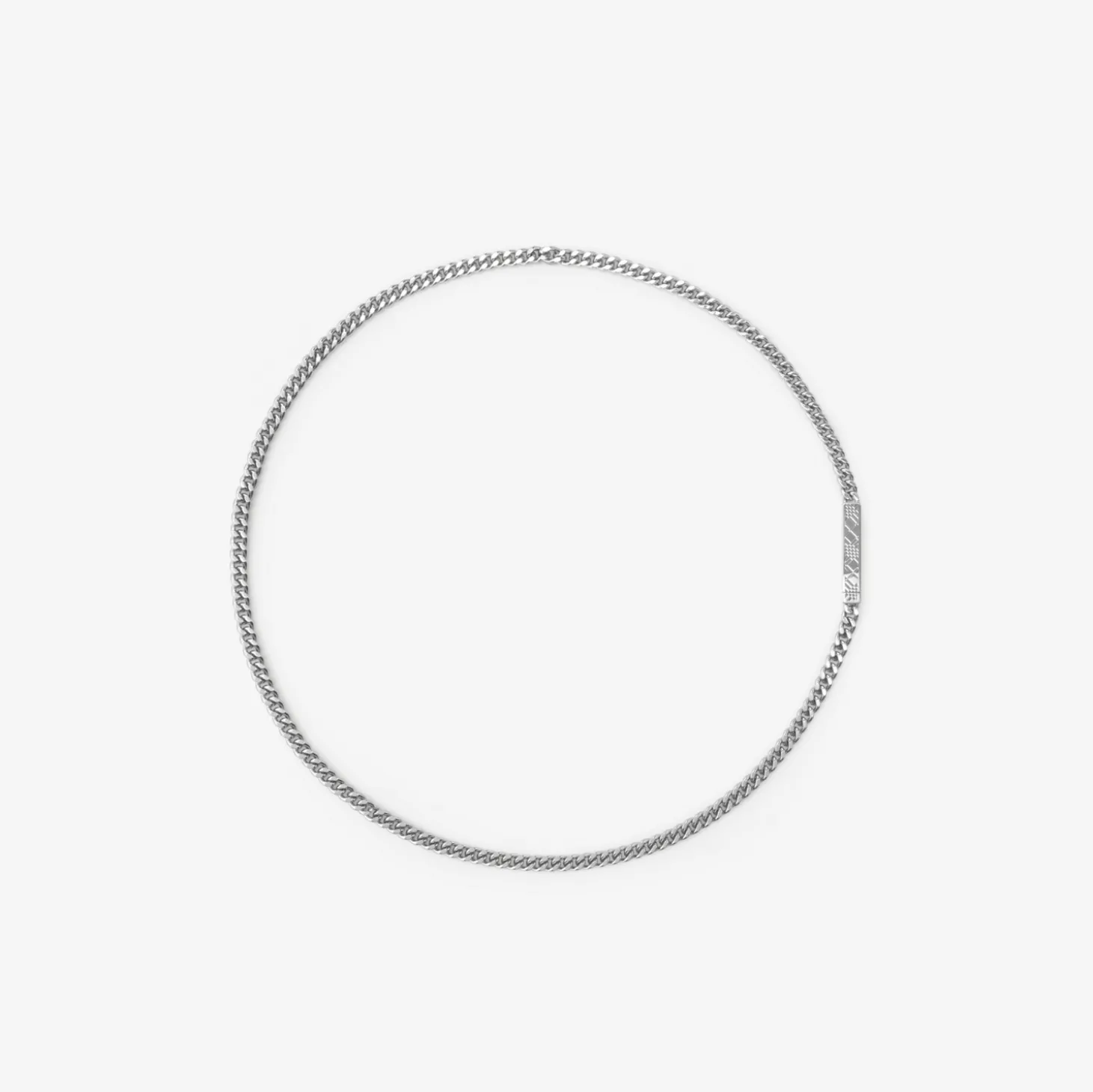 Engraved Check Chain Necklace