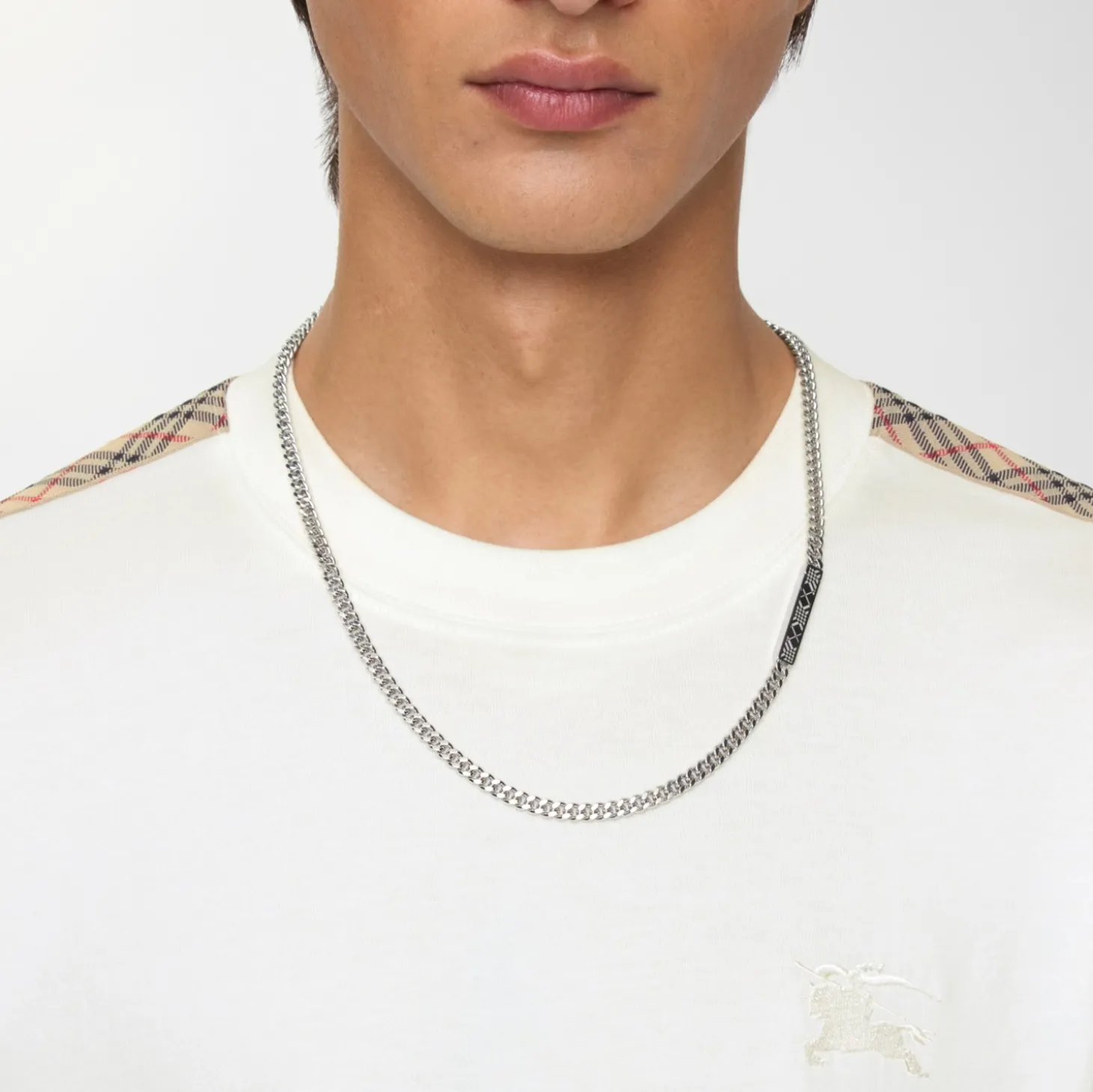 Engraved Check Chain Necklace