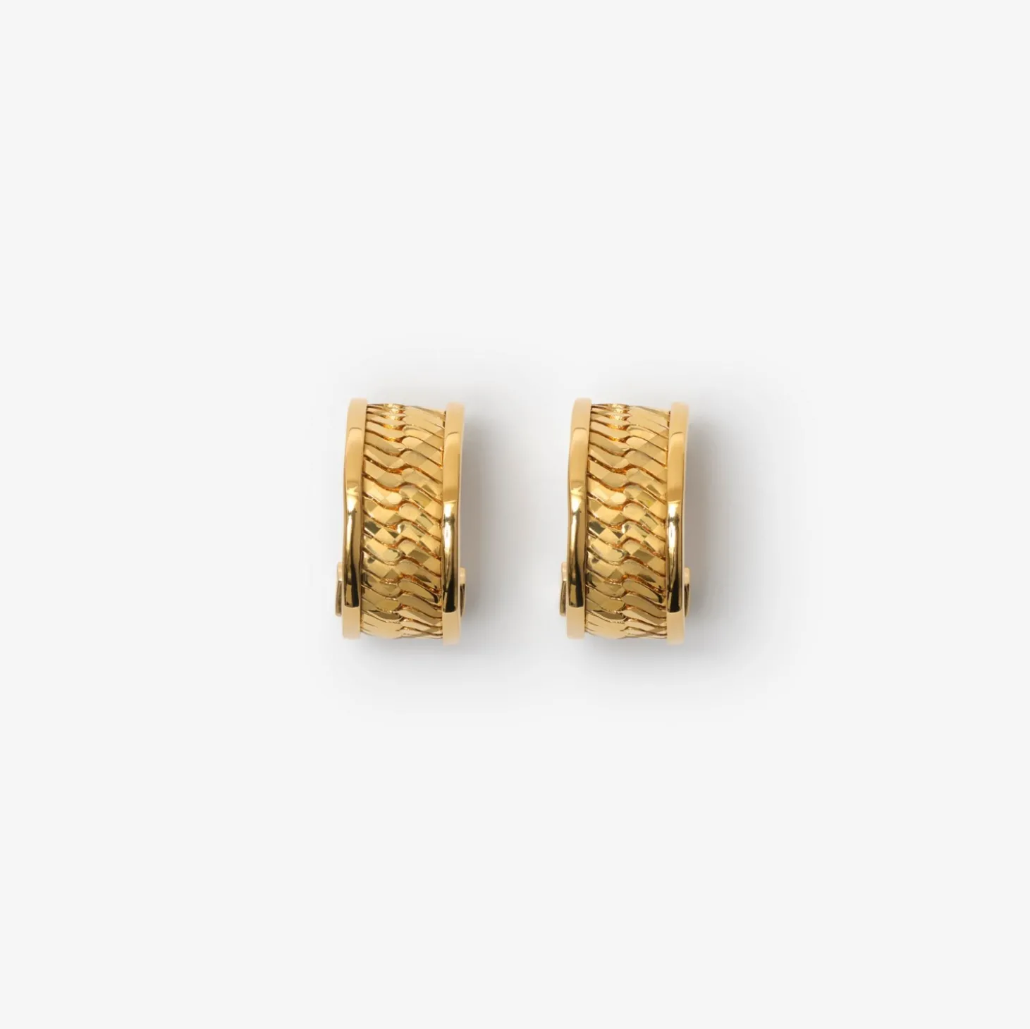 Engraved Check Hoop Earrings