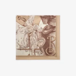 Etched Knight Cashmere Silk Scarf