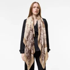 Etched Knight Cashmere Silk Scarf
