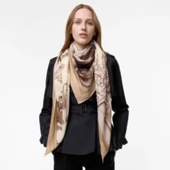 Etched Knight Cashmere Silk Scarf