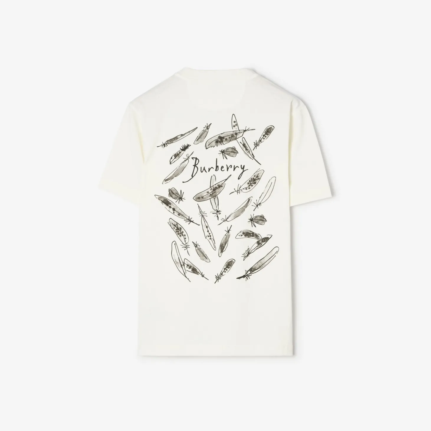 Feather Print Cotton T-shirt