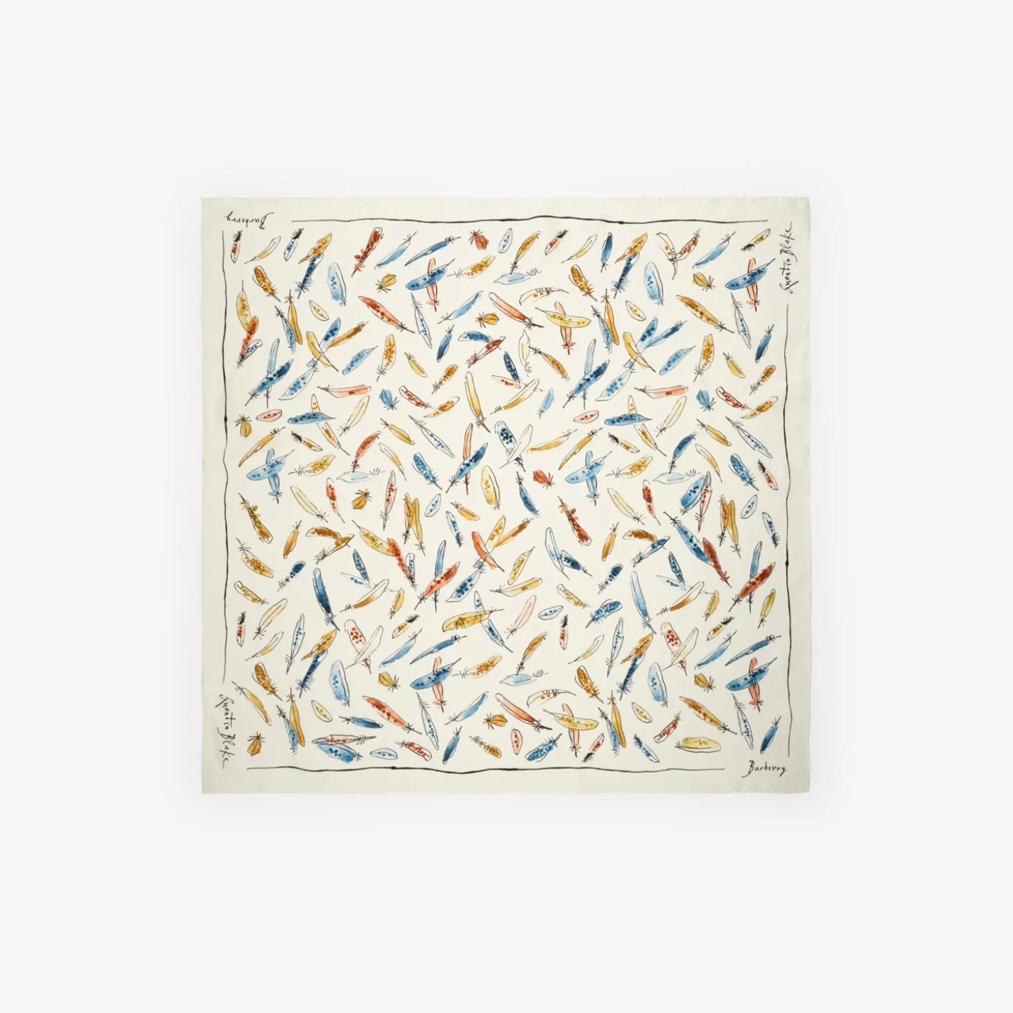 Feather Print Silk Scarf