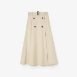 Gabardine Trench Midi Skirt