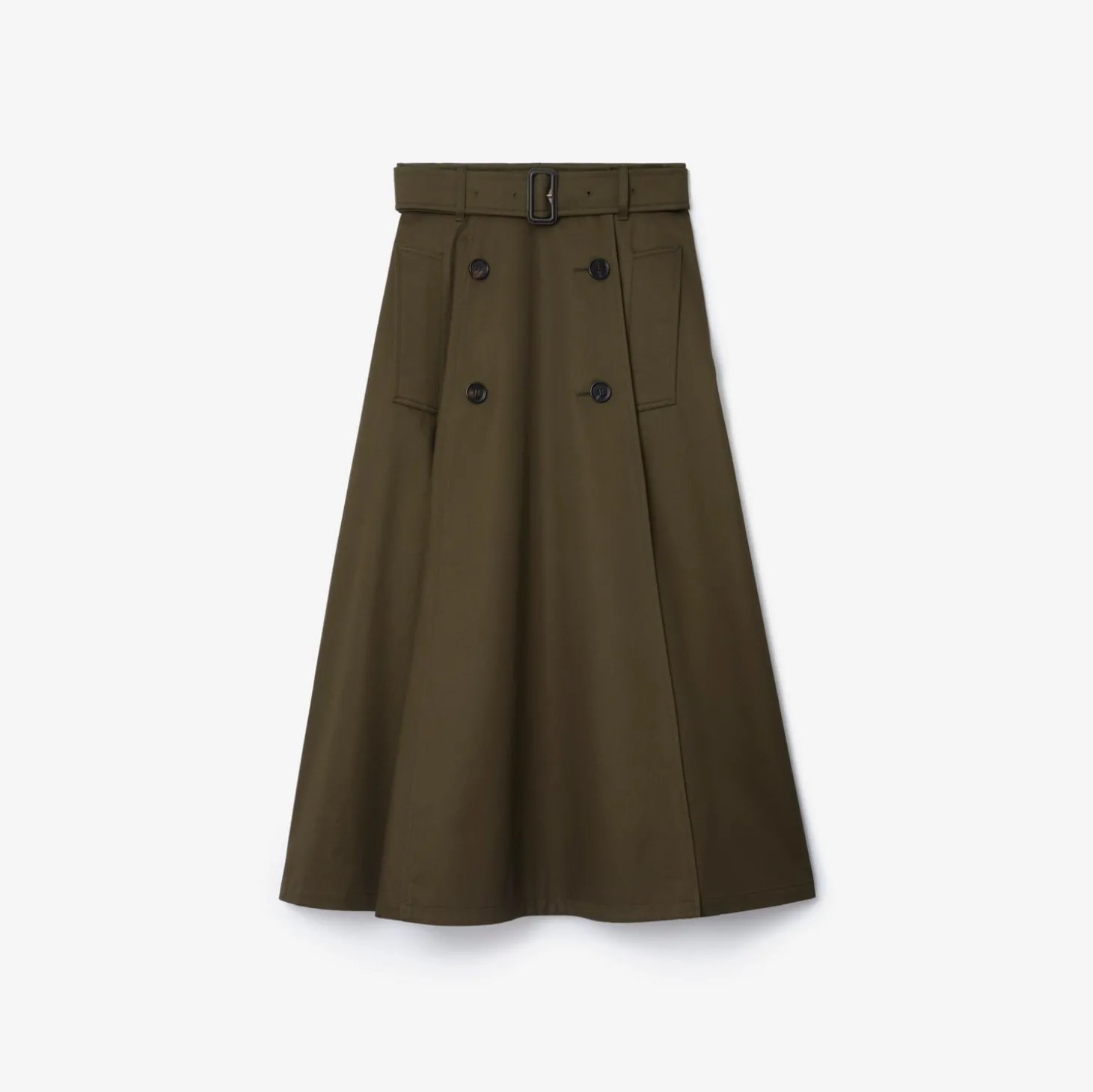Gabardine Trench Midi Skirt