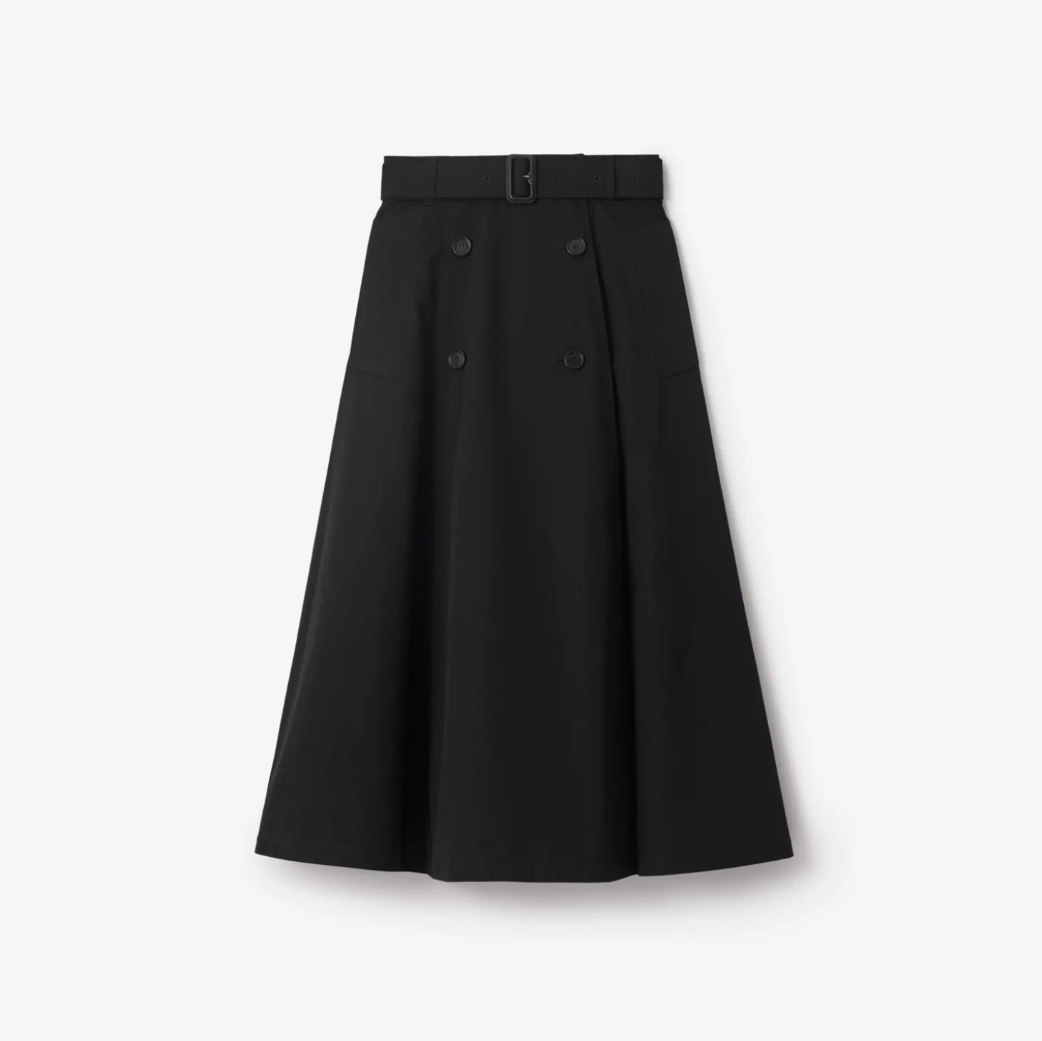 Gabardine Trench Midi Skirt