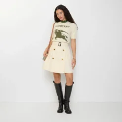 Gabardine Trench Mini Skirt